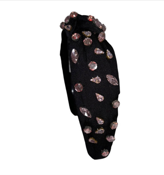 The Baby Pink & Black Glam Headband