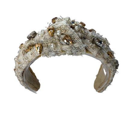 The Ivory Pearl Rhinestone Tweed Headband