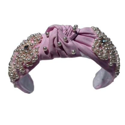 NEW The Pink Bow Pearled Crystal Headband
