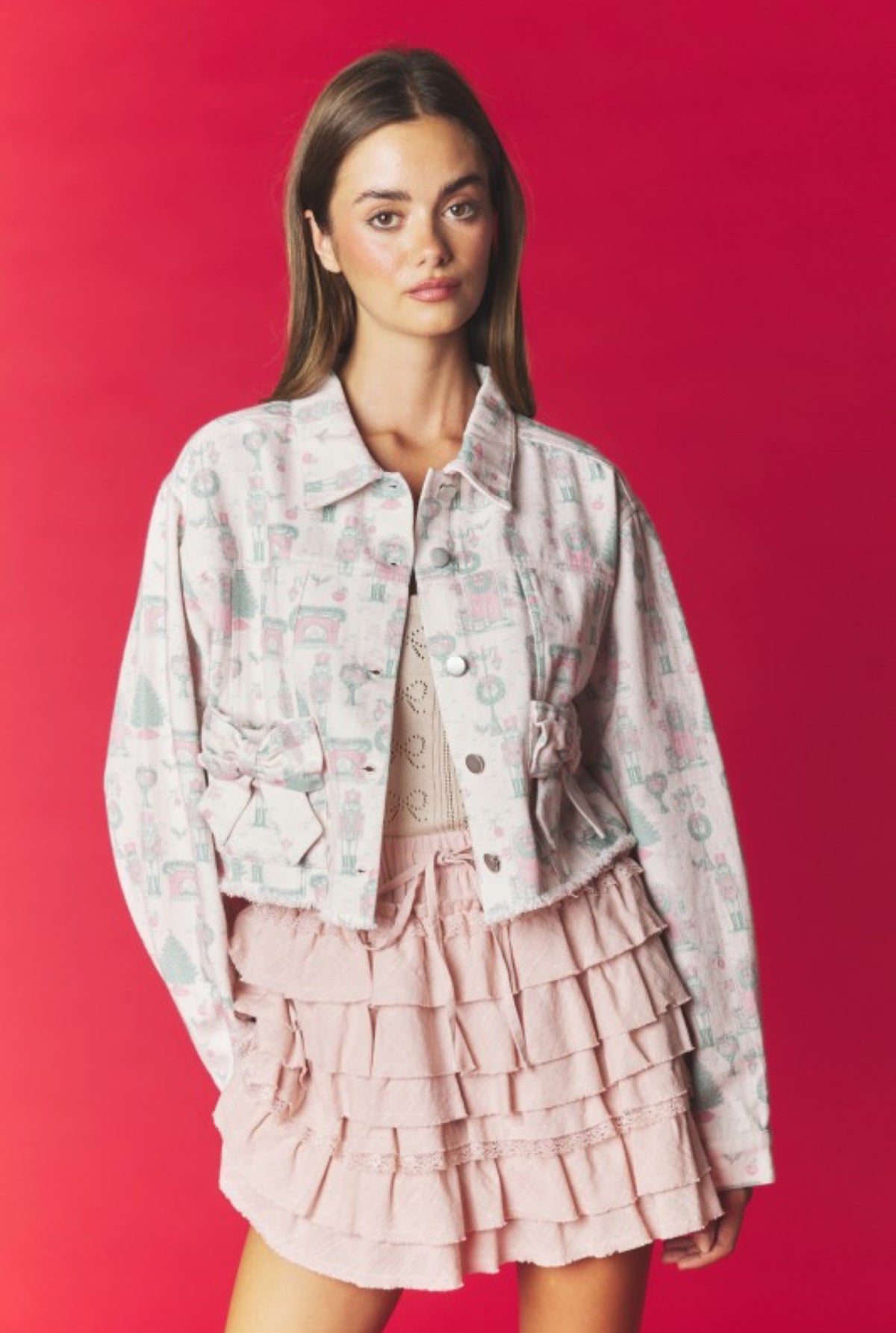The Pink & Mint Nutcracker Denim Jacket