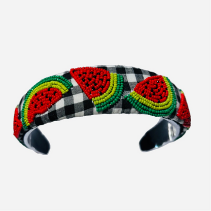 The Slice of Summer Watermelon Beaded Headband