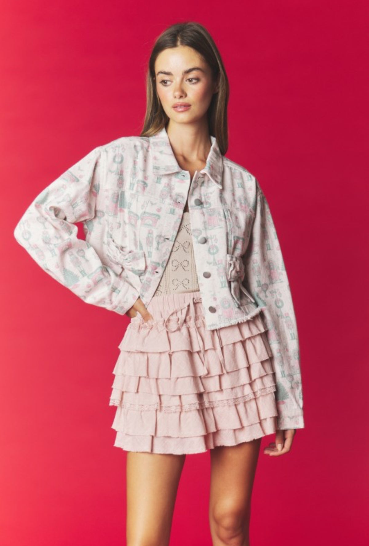 The Pink & Mint Nutcracker Denim Jacket