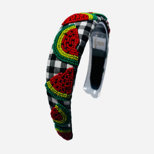 The Slice of Summer Watermelon Beaded Headband