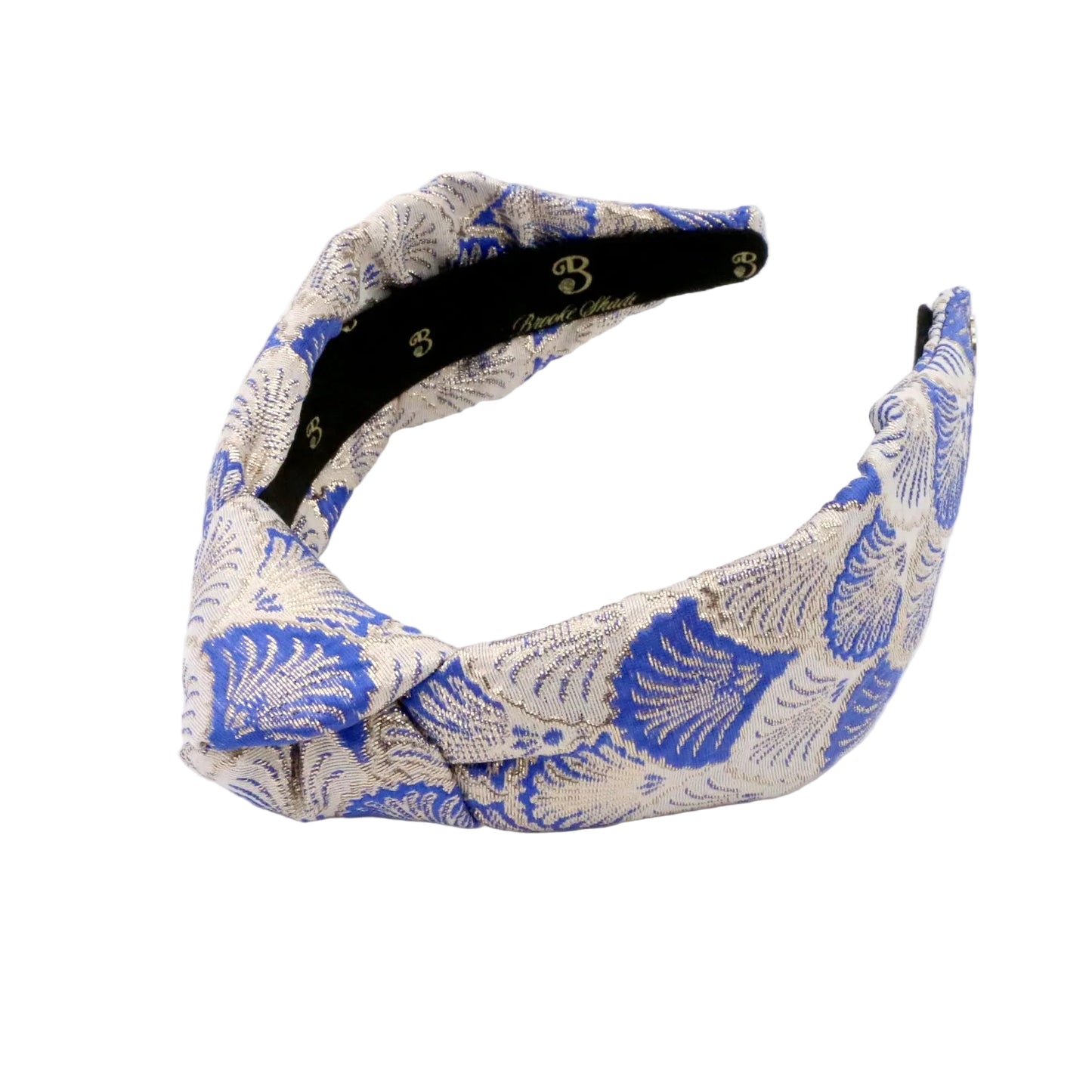 The Royal Blue Shell Brocade Topknot