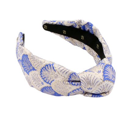 The Royal Blue Shell Brocade Topknot