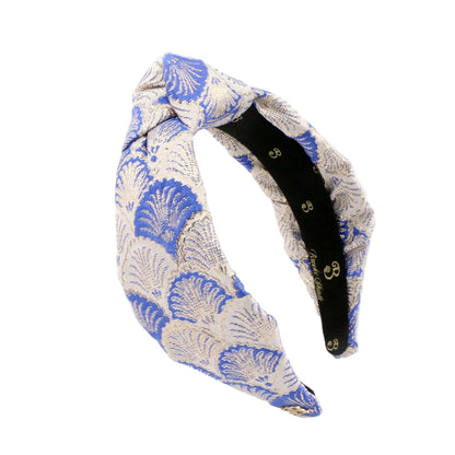 The Royal Blue Shell Brocade Topknot