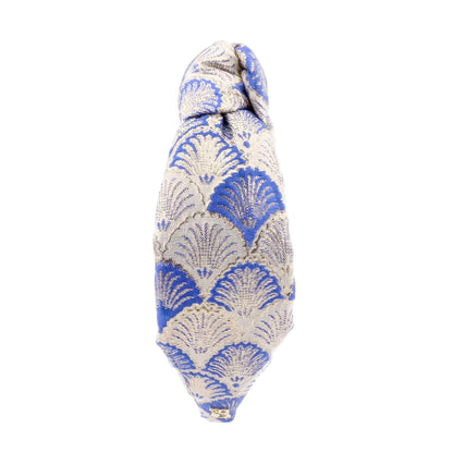 The Royal Blue Shell Brocade Topknot