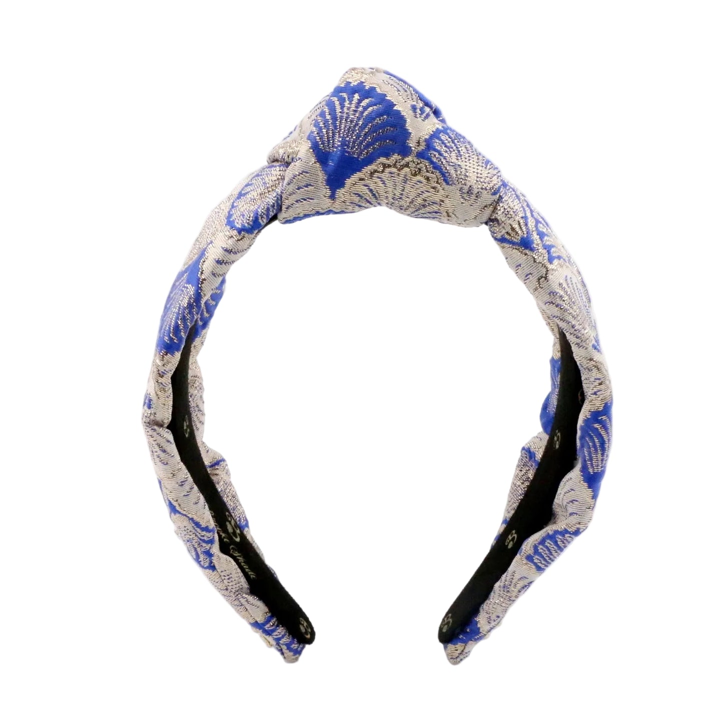 The Royal Blue Shell Brocade Topknot