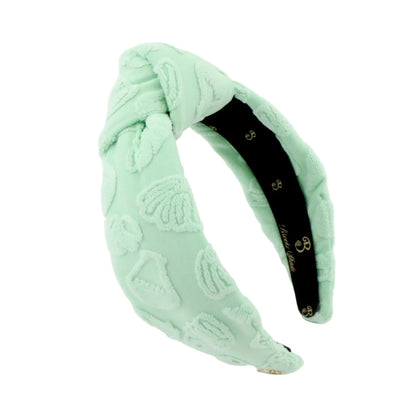 The Sea Mint Seashell Terry Topknot Headband