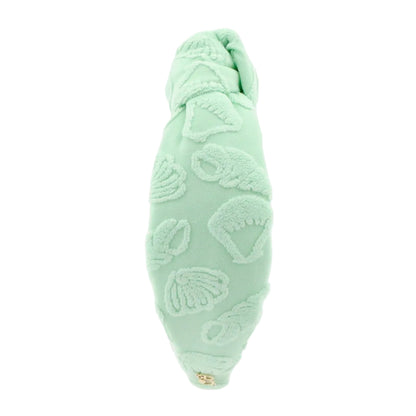 The Sea Mint Seashell Terry Topknot Headband