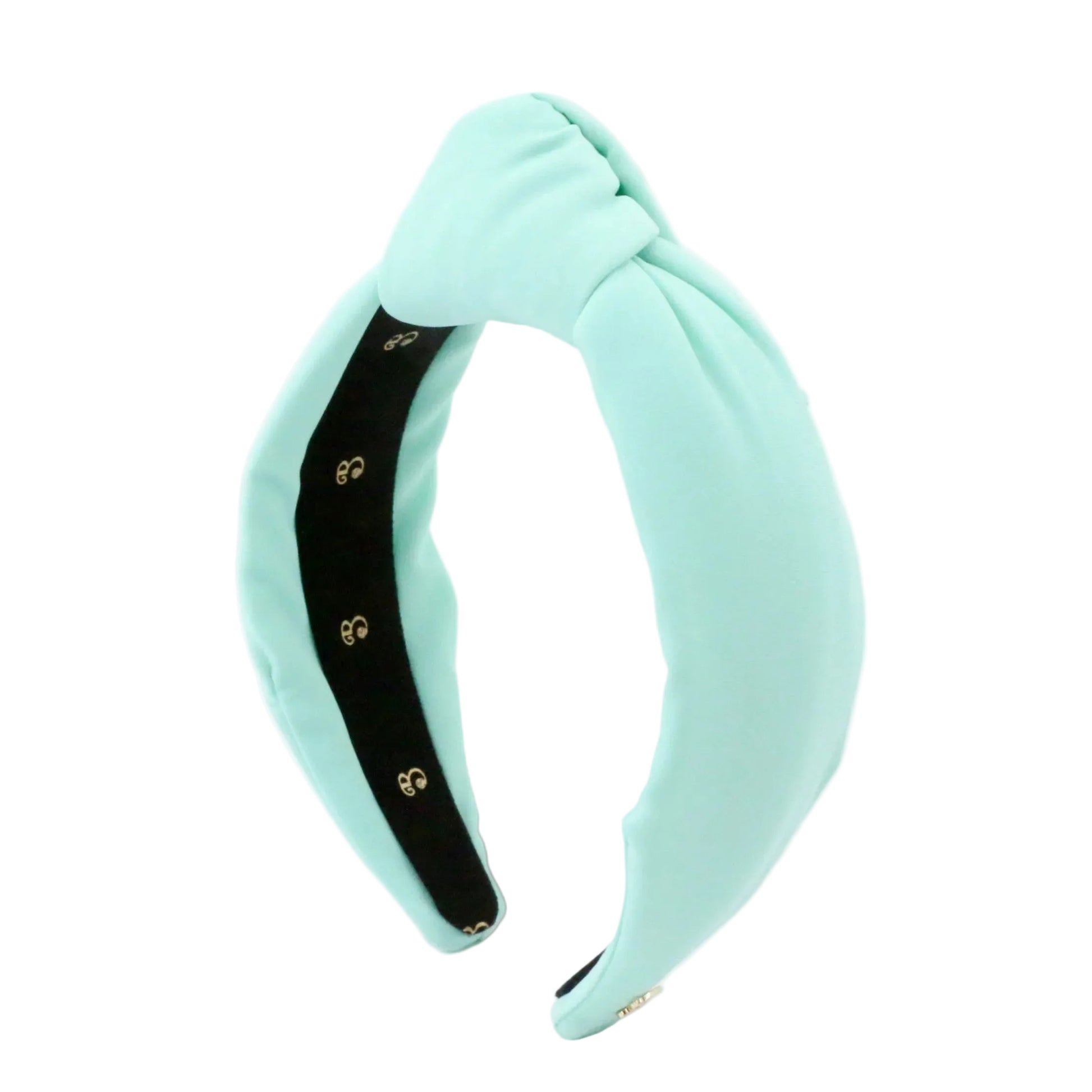 Ice Blue headband with a knot on a white background