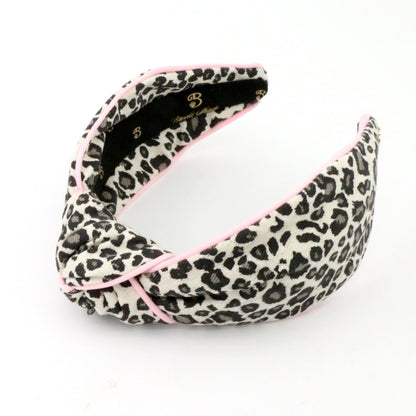 The Cheetah Denim with Light Pink Piping Topknot