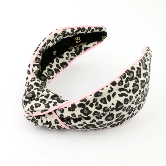 The Cheetah Denim with Light Pink Piping Topknot