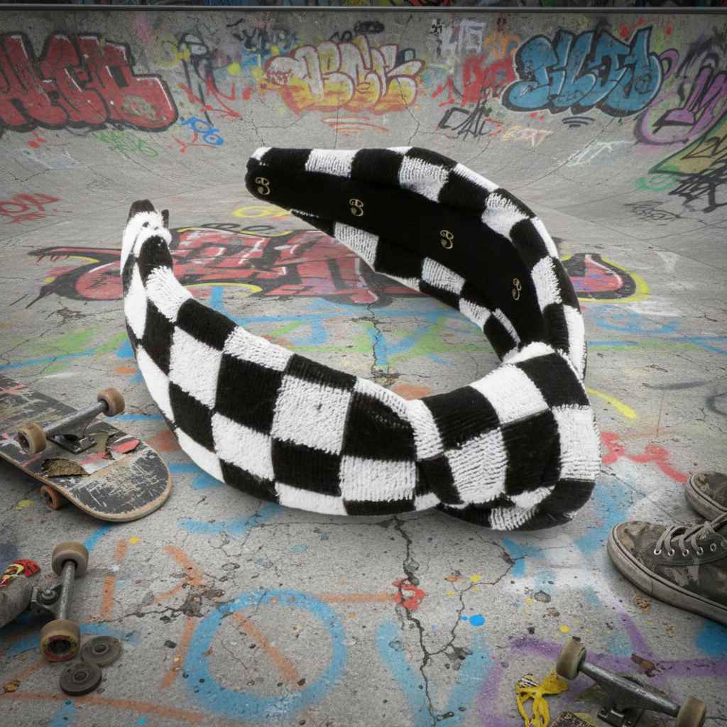 The Classic Checkered Terry Headband