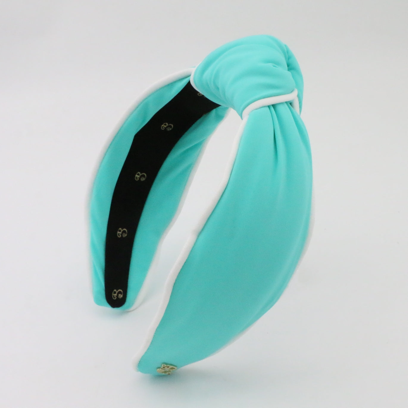 "The Wave" Blue & White Piping Topknot Headband