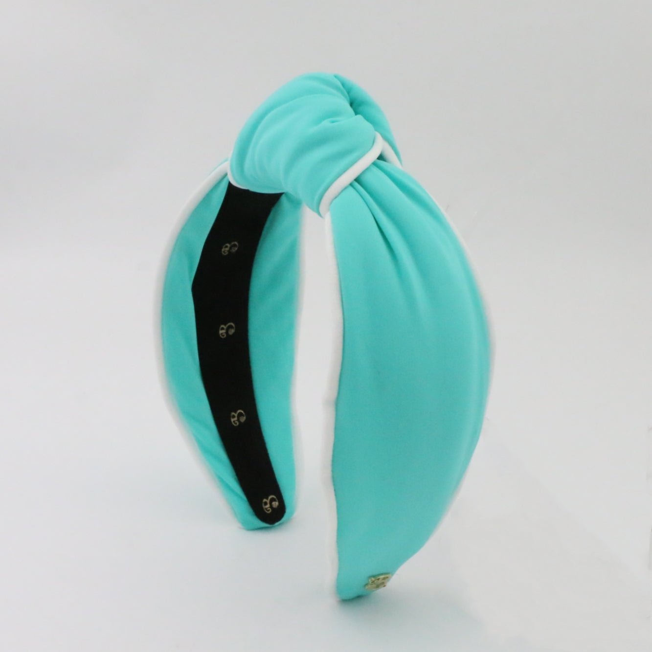 "The Wave" Blue & White Piping Topknot Headband