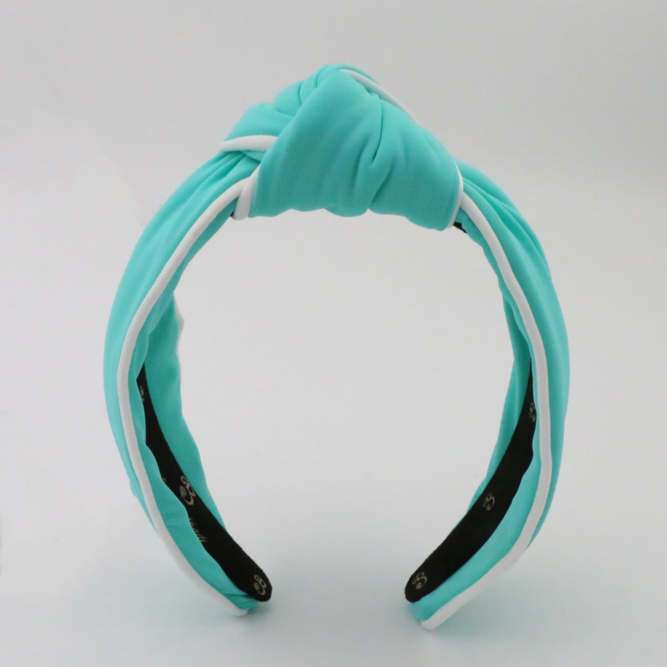 "The Wave" Blue & White Piping Topknot Headband