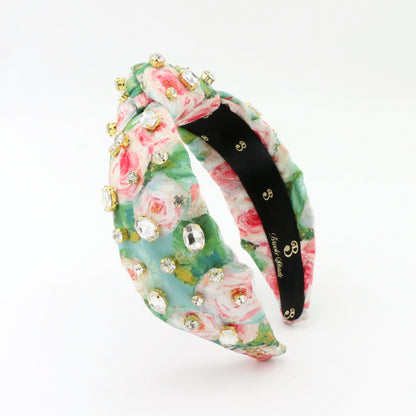 The Monet Inspired Roses Rhinestone Topknot