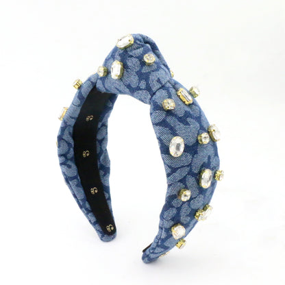 The Denim Blue Leopard Glam Topknot