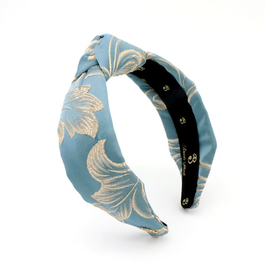 The Art Deco Blue & Gold Topknot
