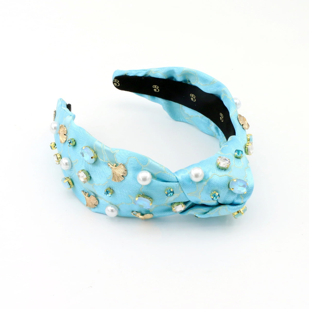 The Ginkgo Leaf Pearls & Rhinestones Topknot Headband