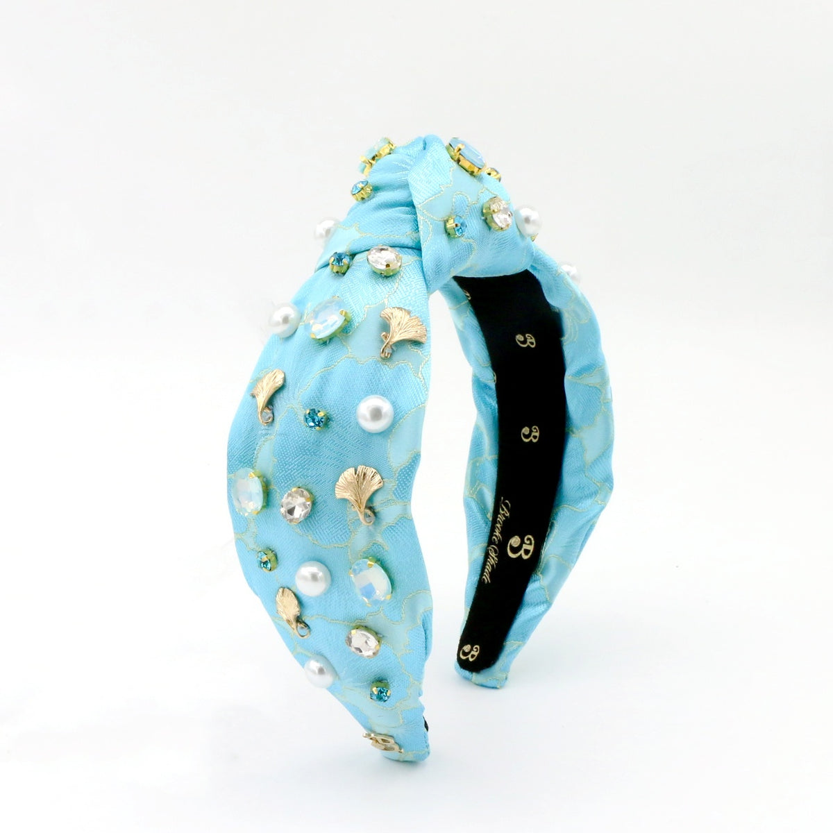 The Ginkgo Leaf Pearls & Rhinestones Topknot Headband