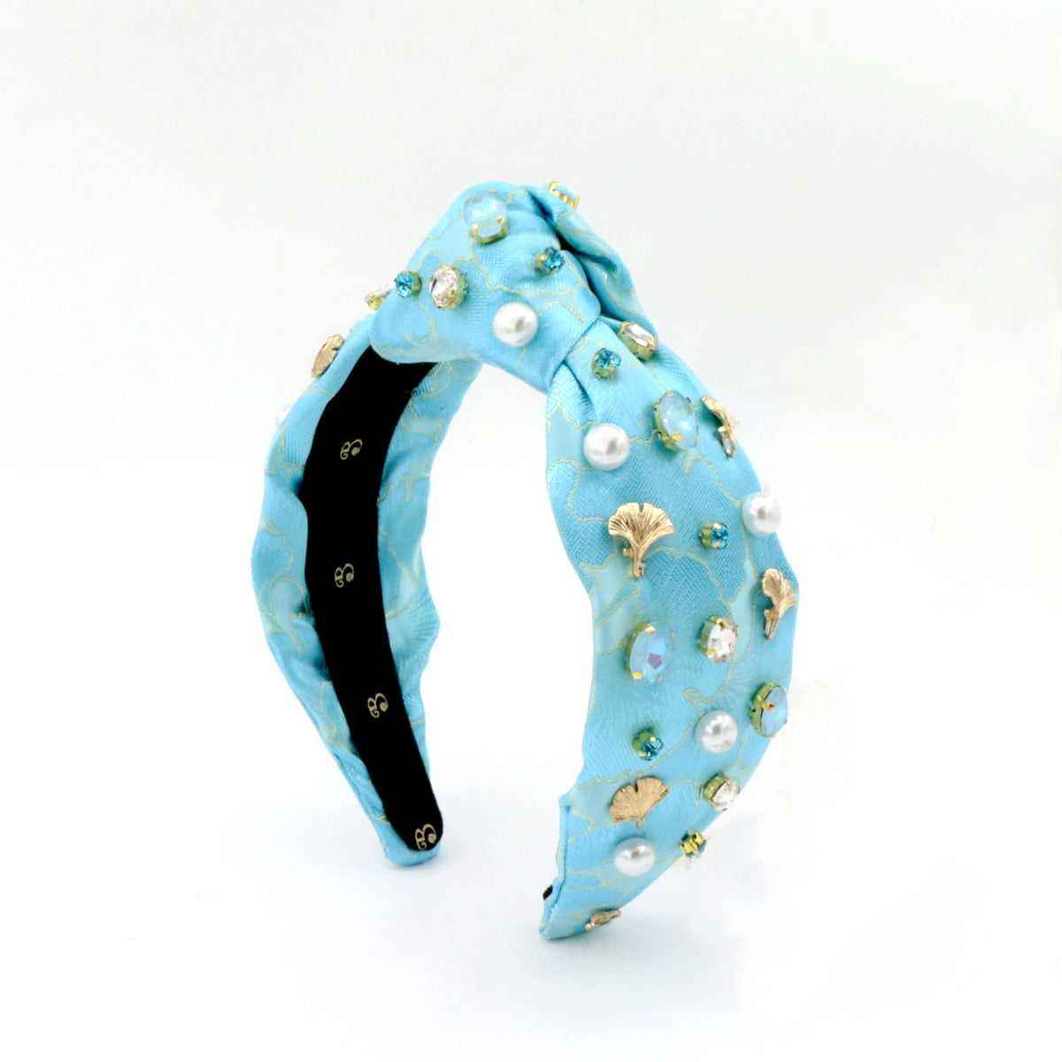 The Ginkgo Leaf Pearls & Rhinestones Topknot Headband