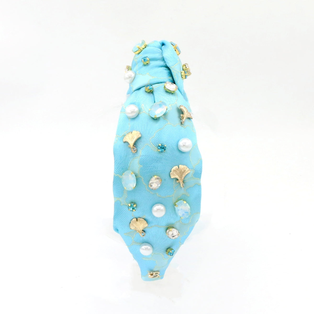 The Ginkgo Leaf Pearls & Rhinestones Topknot Headband