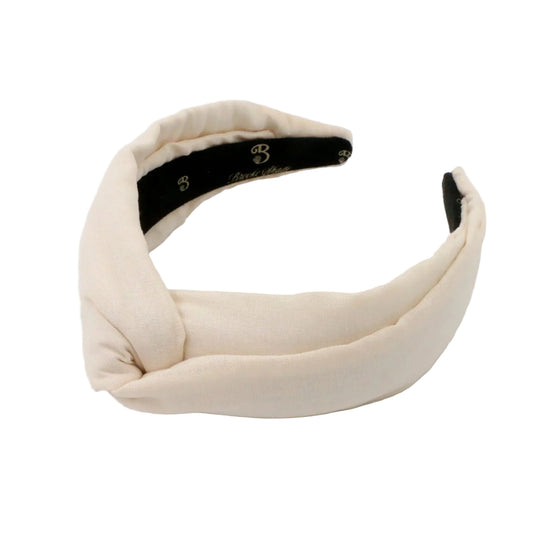 Oatmeal Linen Twist-knot Headband