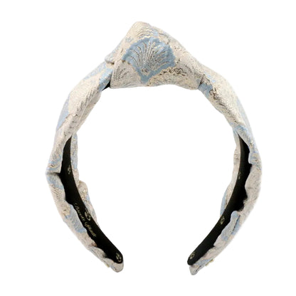 The Royal Baby Blue Shell Brocade Topknot