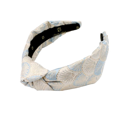The Royal Baby Blue Shell Brocade Topknot
