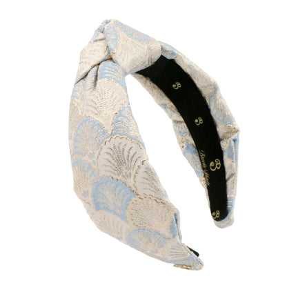 The Royal Baby Blue Shell Brocade Topknot