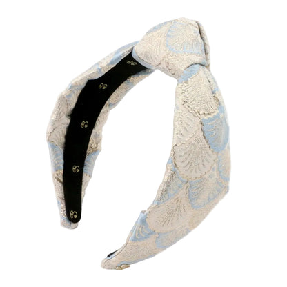 The Royal Baby Blue Shell Brocade Topknot