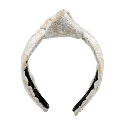 The Royal Lustrous Metallic Shell Brocade Topknot