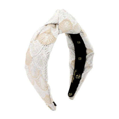 The Royal Lustrous Metallic Shell Brocade Topknot