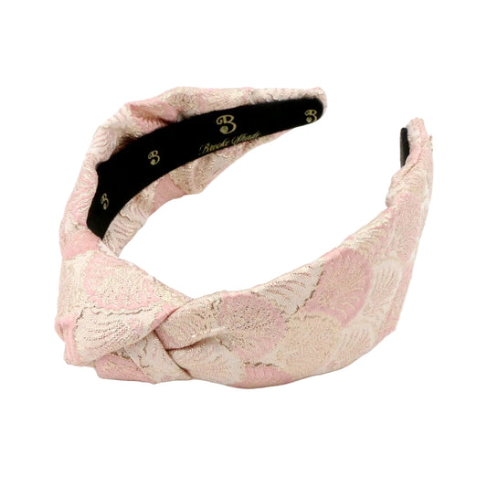 The Royal Pink Shell Brocade Topknot