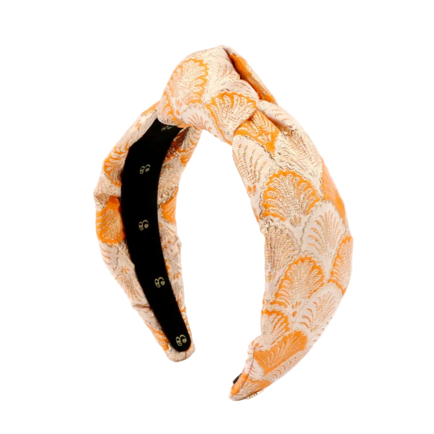 Orange Seashell Brocade Headband