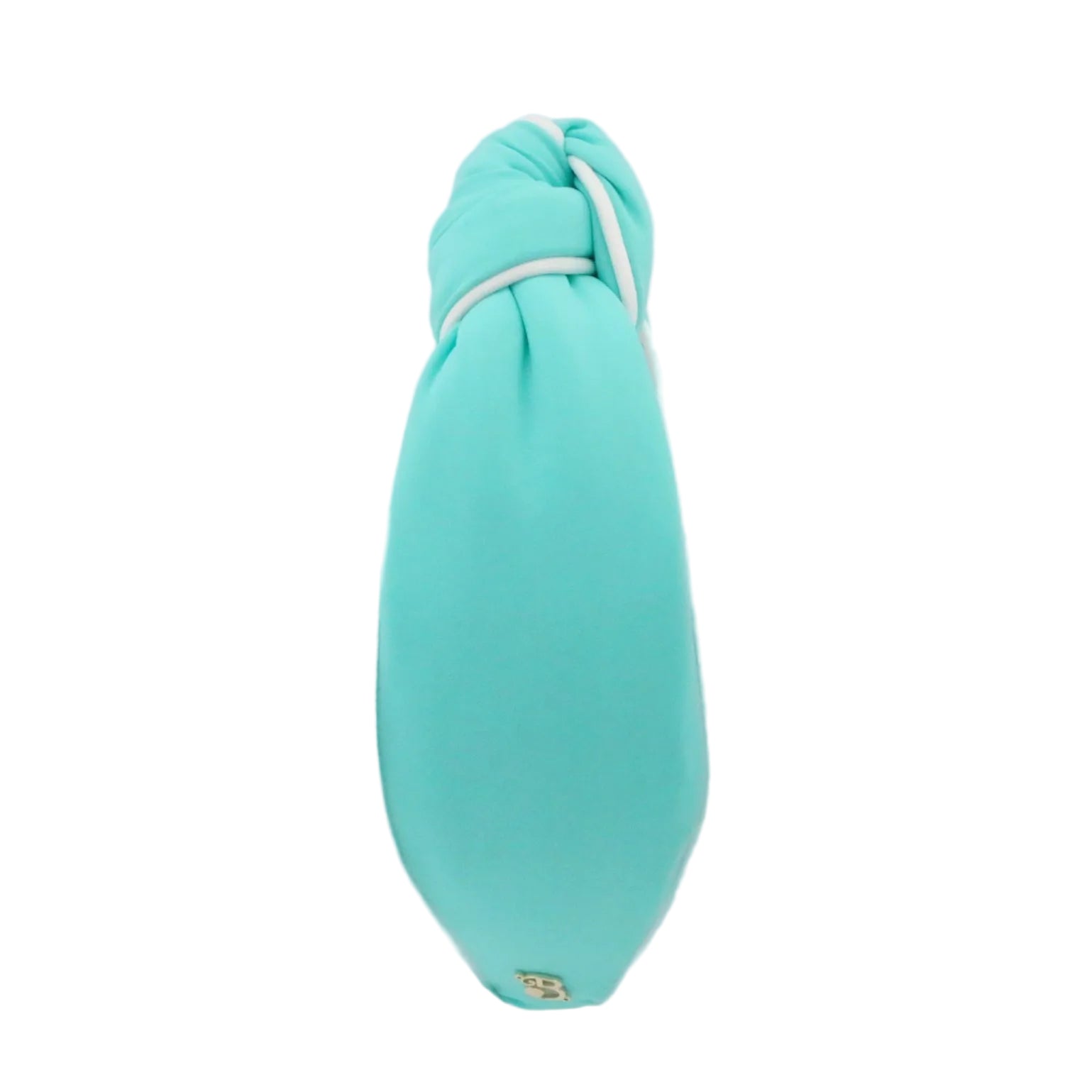 Turquoise Headband with white piping