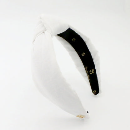 White Linen Topknot Headbands