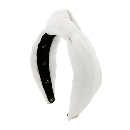 White Linen Topknot Headbands