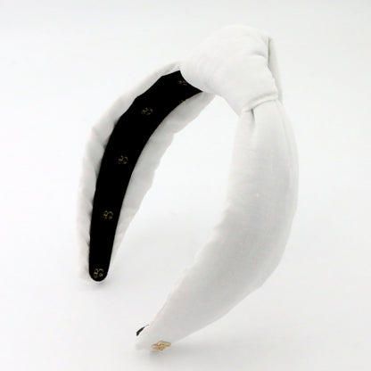 White Linen Topknot Headbands