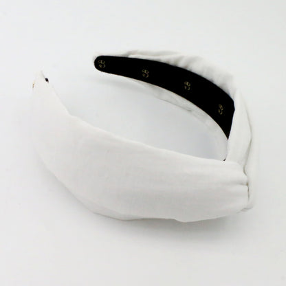 White Linen Twist-knot Headband