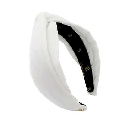 White Linen Twist-knot Headband