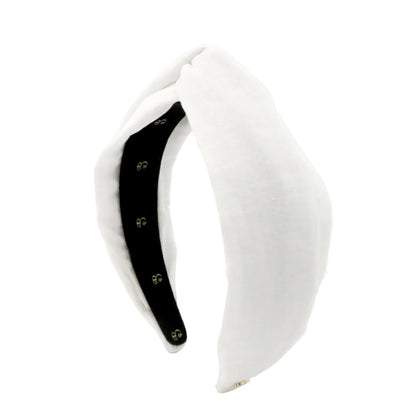 White Linen Twist-knot Headband