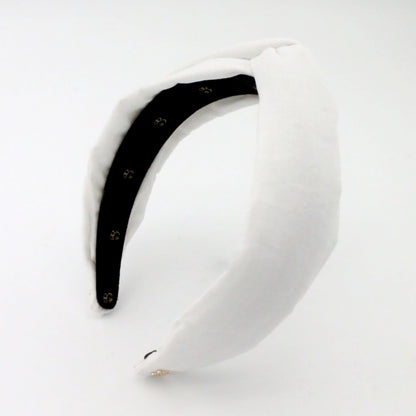 White Linen Twist-knot Headband