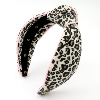 The Cheetah Denim with Light Pink Piping Topknot