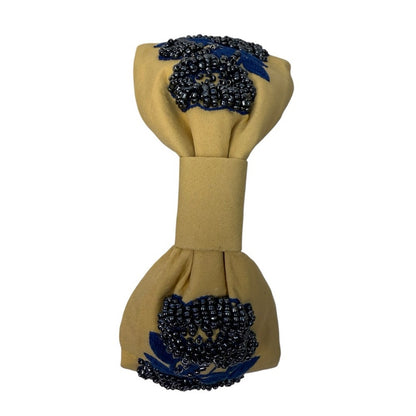 The Two Tone Floral Embroidery Beaded Headband