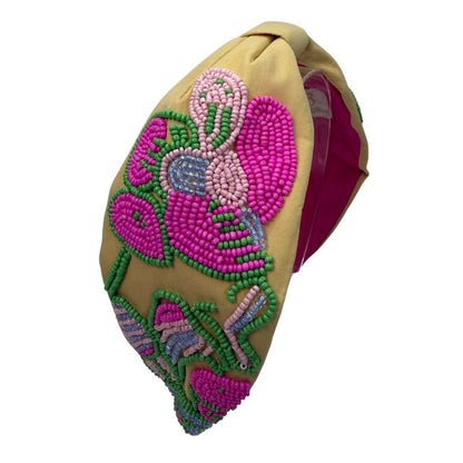 The Delray Beach Bougainvillea Beaded Headband