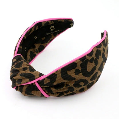 The Leopard Denim with Hot Pink Piping Topknot