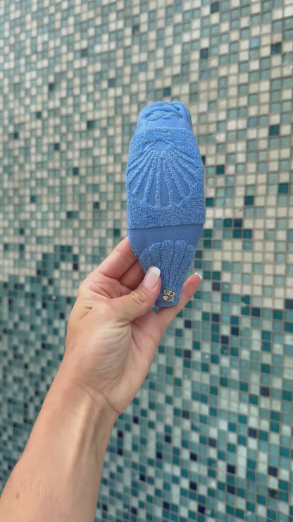 The Azure Seashell Terry Cloth Headband